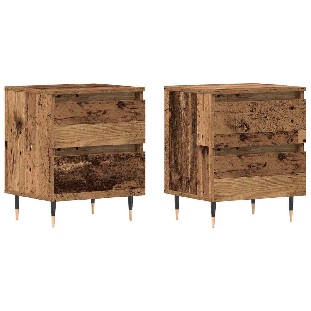 Bedside Cabinet 2 pcs Old Wood 40 x 35 x 50 cm Engineered Wood