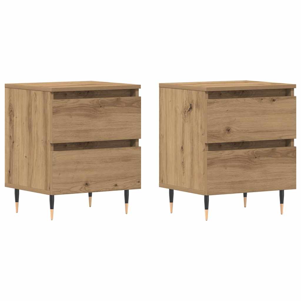 Bedside Cabinet with Drawer 2 pcs Artisan Oak 40 x 35 x 50 cm