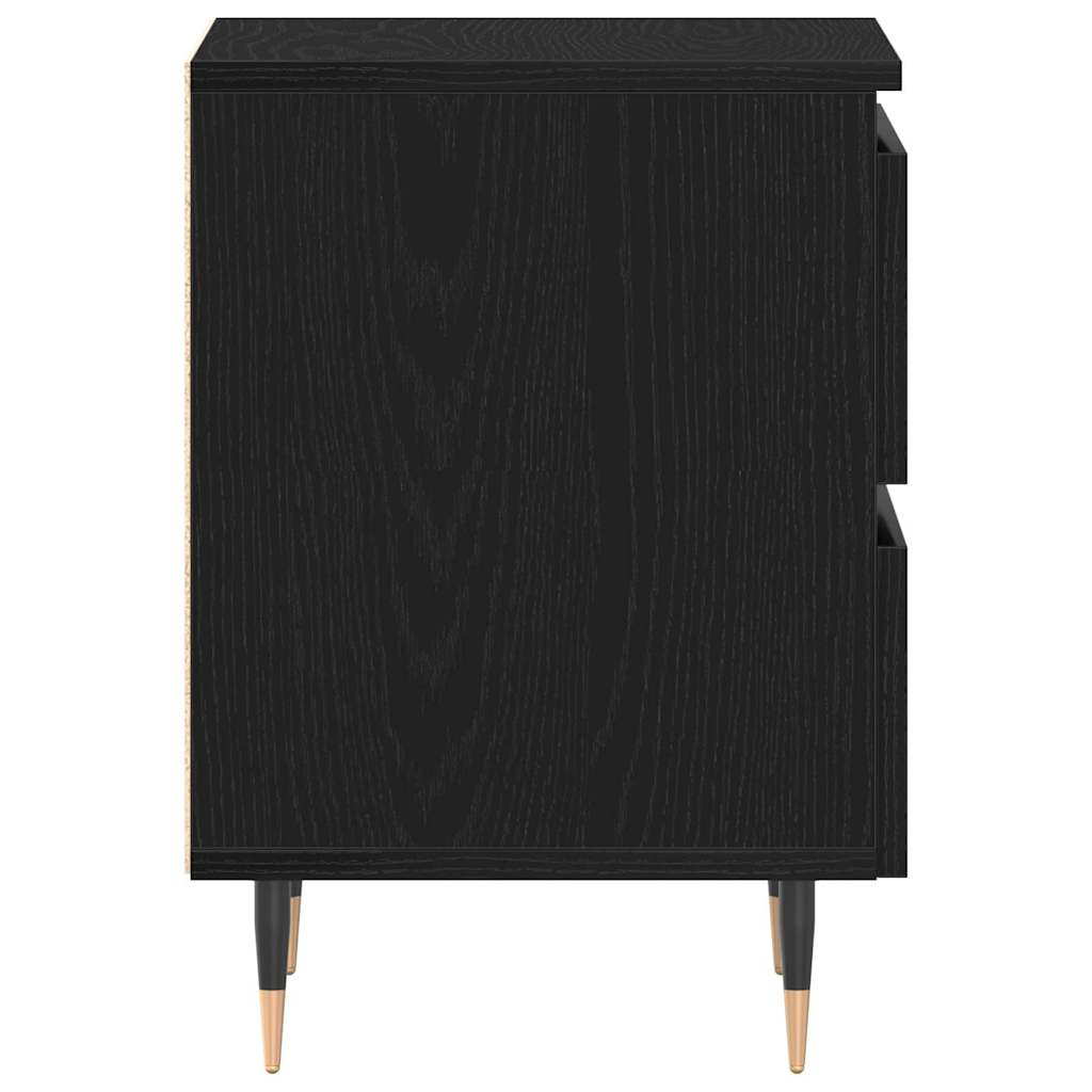 Bedside Cabinet Black Oak 40 x 35 x 50 cm Engineered Wood