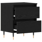 Bedside Cabinet 2 pcs Black Oak 40 x 35 x 50 cm Engineered Wood