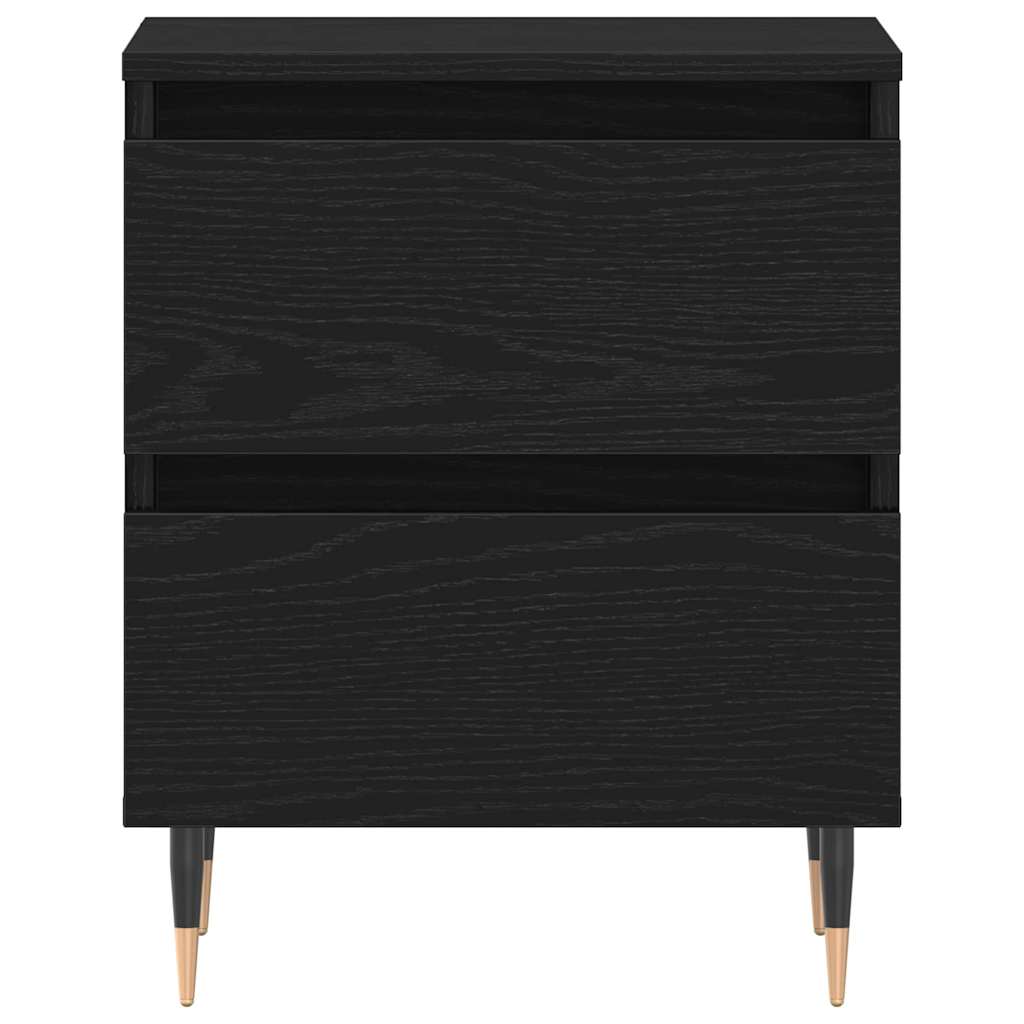 Bedside Cabinet 2 pcs Black Oak 40 x 35 x 50 cm Engineered Wood