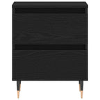 Bedside Cabinet 2 pcs Black Oak 40 x 35 x 50 cm Engineered Wood
