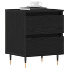 Bedside Cabinet 2 pcs Black Oak 40 x 35 x 50 cm Engineered Wood