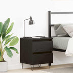 Bedside Cabinet Black oak 40 x 35 x 50 cm Engineered wood