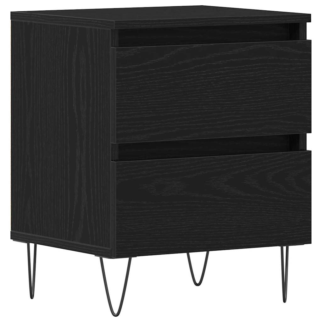 Bedside Cabinet Black oak 40 x 35 x 50 cm Engineered wood
