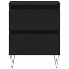 Bedside Cabinet Black oak 40 x 35 x 50 cm Engineered wood