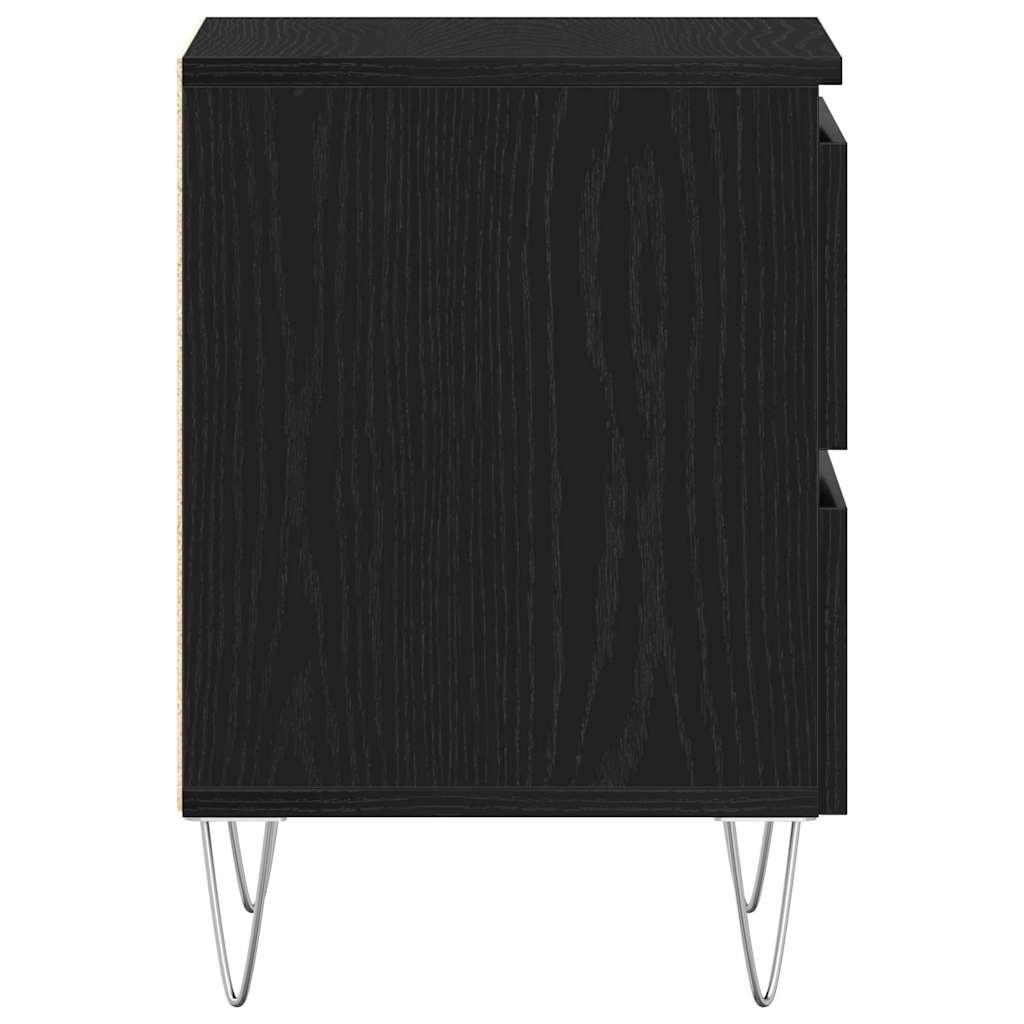 Bedside Cabinet Black oak 40 x 35 x 50 cm Engineered wood