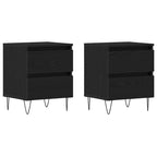 Bedside Cabinet 2 pcs Black oak 40 x 35 x 50 cm Engineered wood