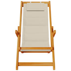 Beach Chair with Cushion 2 pcs Brown x x Solid Acacia wood