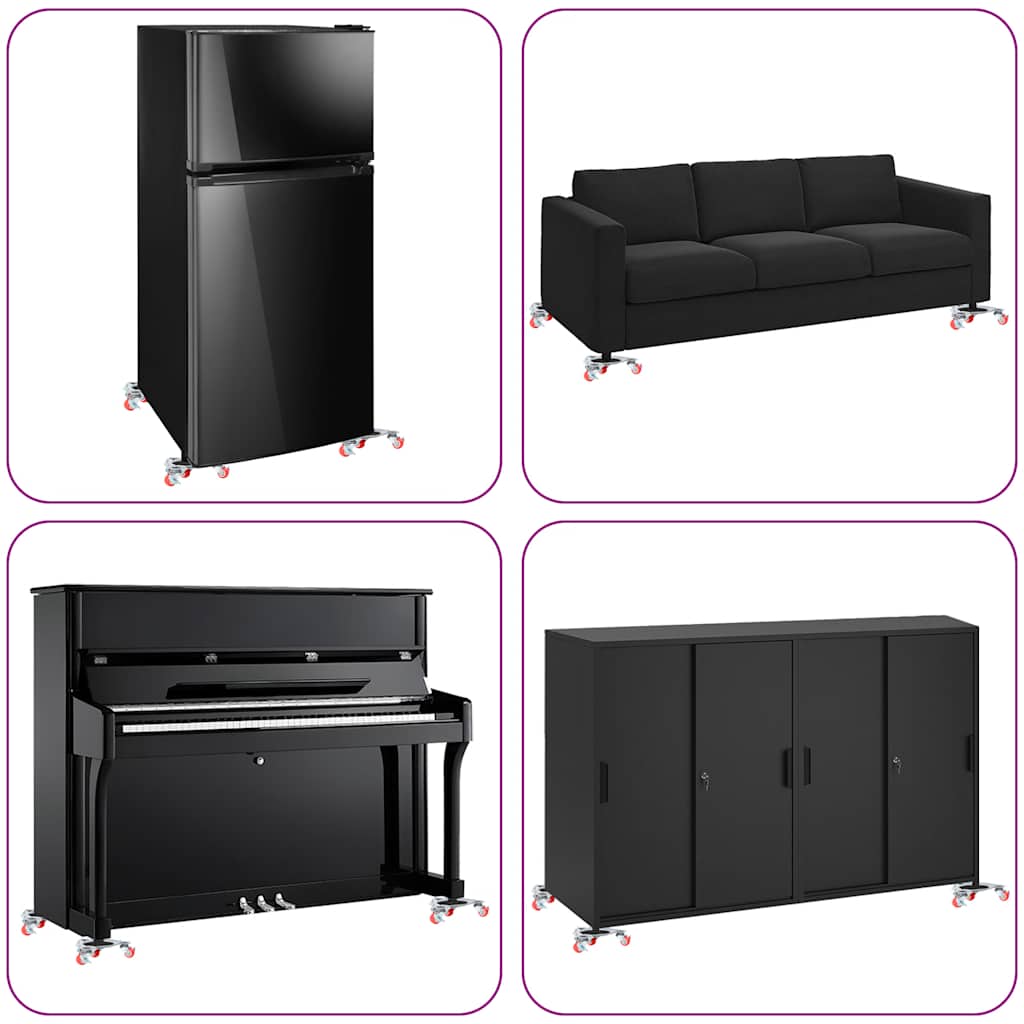 Furniture Rollers 4 pcs with Lifter 14.5x13.5x4 cm Steel 400 kg