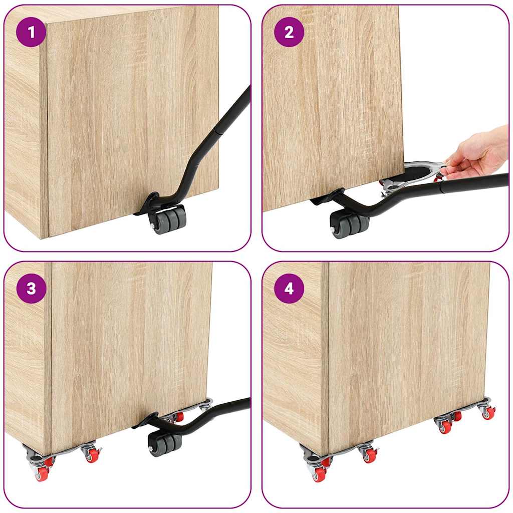 Furniture Rollers 4 pcs with Lifter 14.5x13.5x4 cm Steel 400 kg