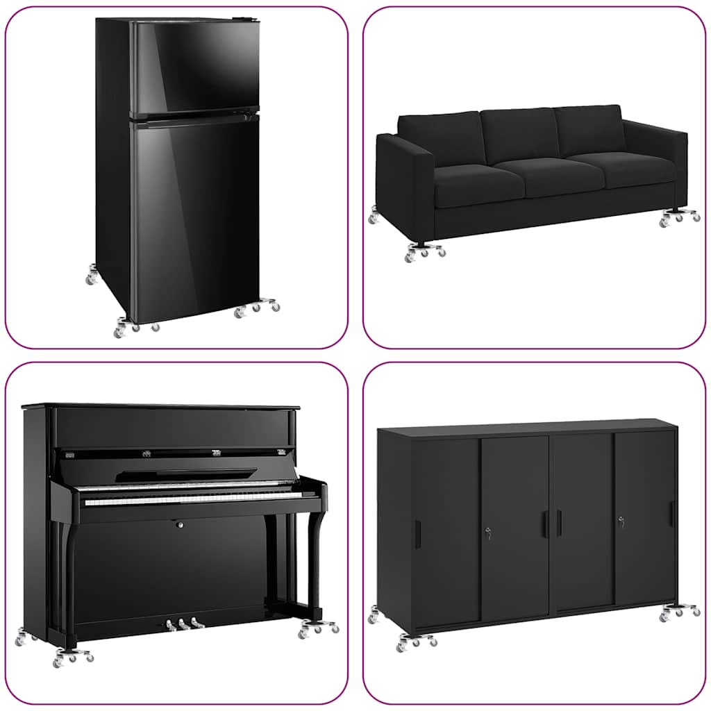 Furniture Rollers 4 pcs with Lifter 19x17.5x6 cm Steel 1000 kg