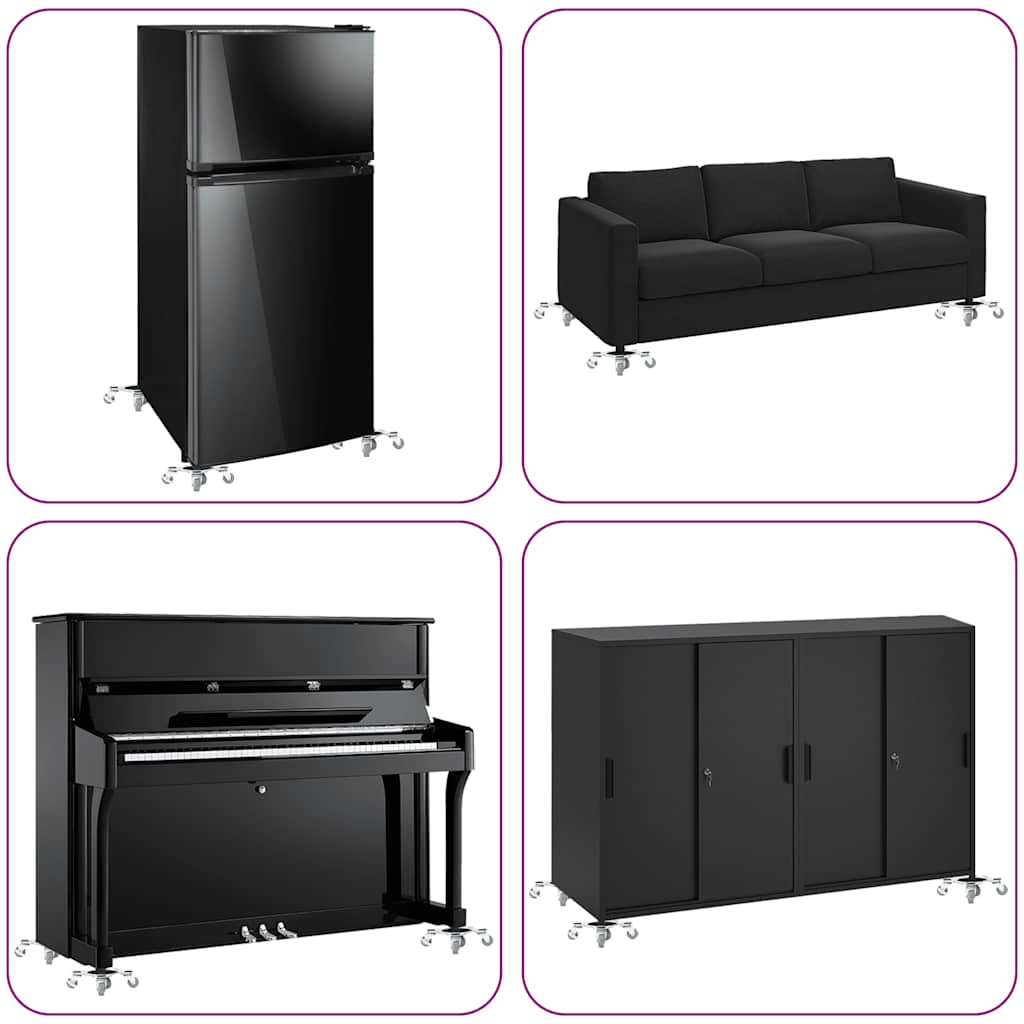 Furniture Rollers 4 pcs with Lifter 15.5x15.5x5.5 cm Steel 1000 kg