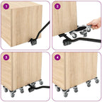 Furniture Rollers 4 pcs with Lifter 15.5x15.5x5.5 cm Steel 1000 kg