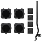Furniture Rollers 4 pcs with Lifter Black 13.5x13.5x4,2 cm 300 kg