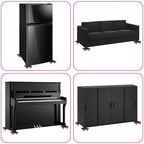 Furniture Rollers 4 pcs with Lifter Black 13.5x13.5x4,2 cm 300 kg