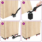 Furniture Rollers 4 pcs with Lifter Black 13.5x13.5x4,2 cm 300 kg