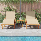 Sun Lounger 2 pcs Beige 200 x 67 x 84 cm Solid Acacia Wood