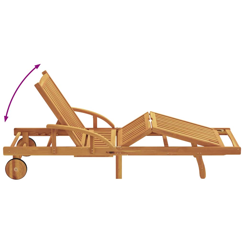 Sun Lounger 2 pcs Beige 200 x 67 x 84 cm Solid Acacia Wood