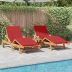 Sun Lounger 2 pcs Red 200 x 67 x 84cm Solid Acacia wood