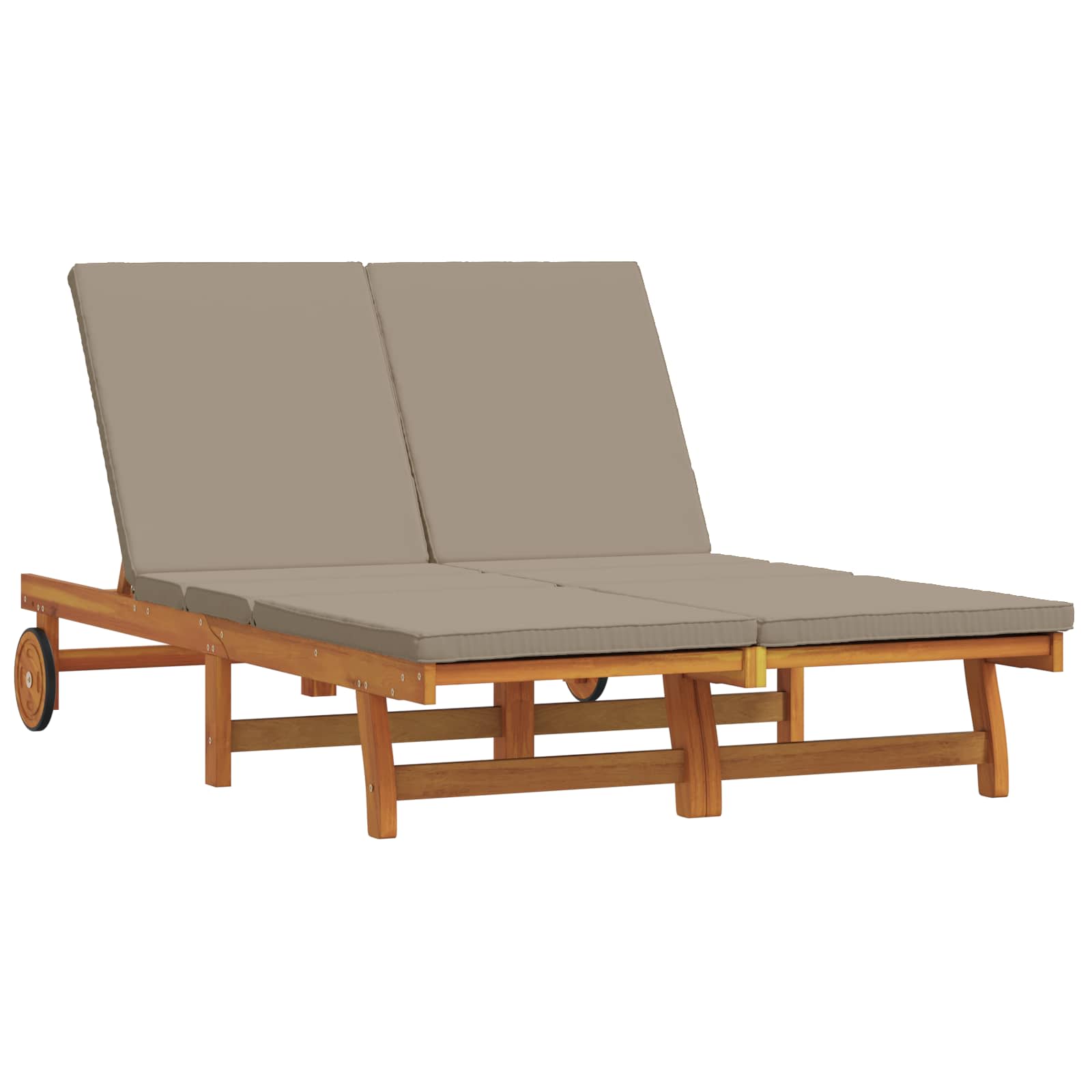 Sun Lounger Reclining Brown 125 x 200 x 84 cm Solid Acacia Wood