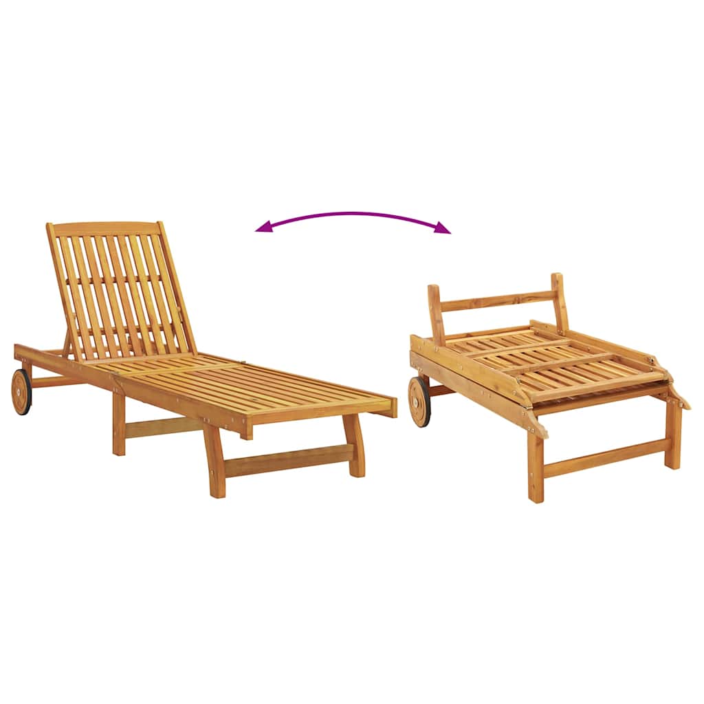 Sun Loungers 2 pcs Solid Wood Acacia