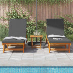 Sun Lounger Reclining 2-person 2 pcs Brown Solid Acacia Wood