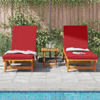 Sun Lounger Reclining 2-person 2 pcs Brown Solid Acacia Wood