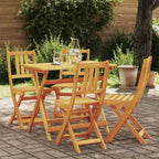 Garden Chair Folding 4 pcs Oil Natural 40 x 42 x 85 cm
