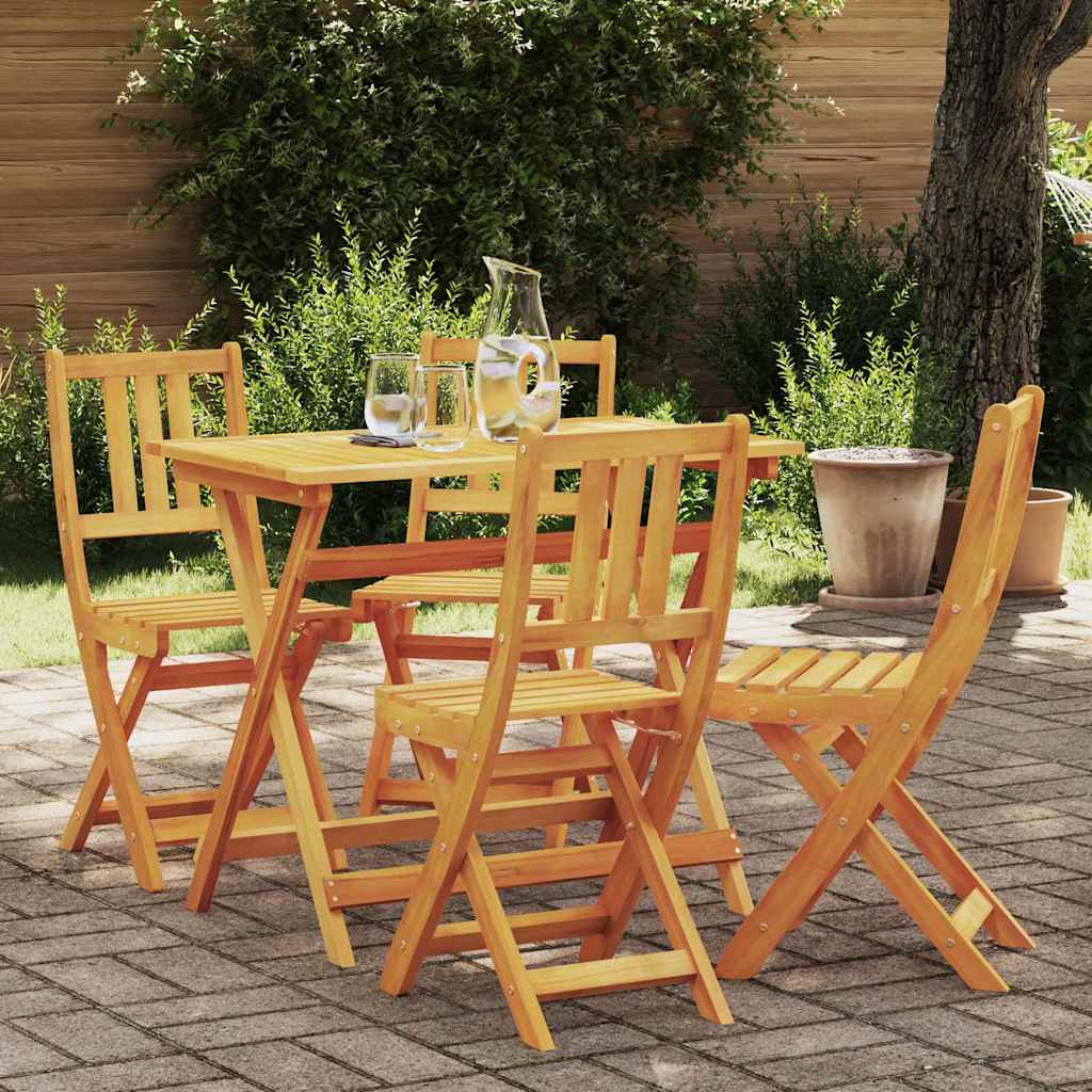 Garden Chair Folding 4 pcs Oil Natural 40 x 42 x 85 cm