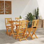 Garden Chair Folding 4 pcs Oil Natural 40 x 42 x 85 cm