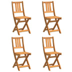 Garden Chair Folding 4 pcs Oil Natural 40 x 42 x 85 cm