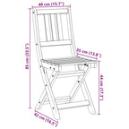 Garden Chair Folding 4 pcs Oil Natural 40 x 42 x 85 cm