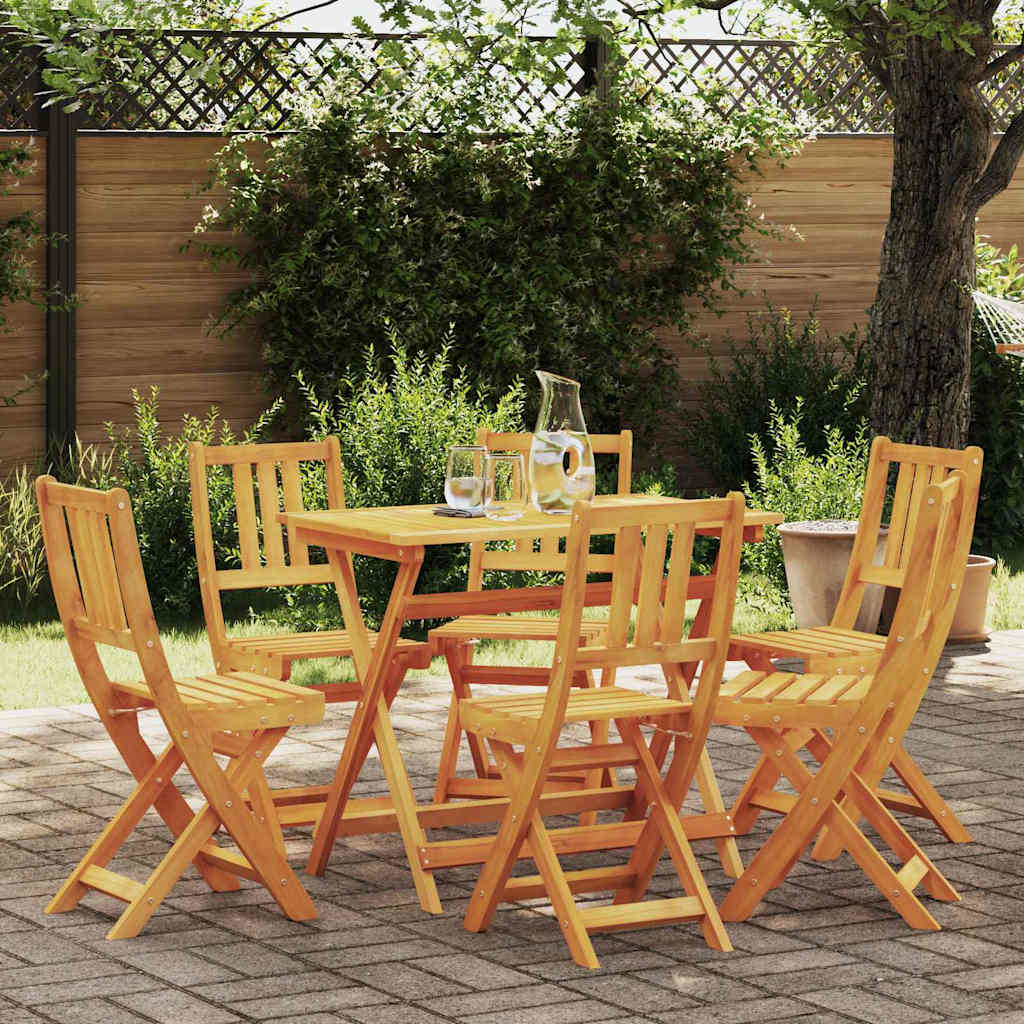 Garden Chair Folding 6 pcs Oil Natural 40 x 42 x 85 cm