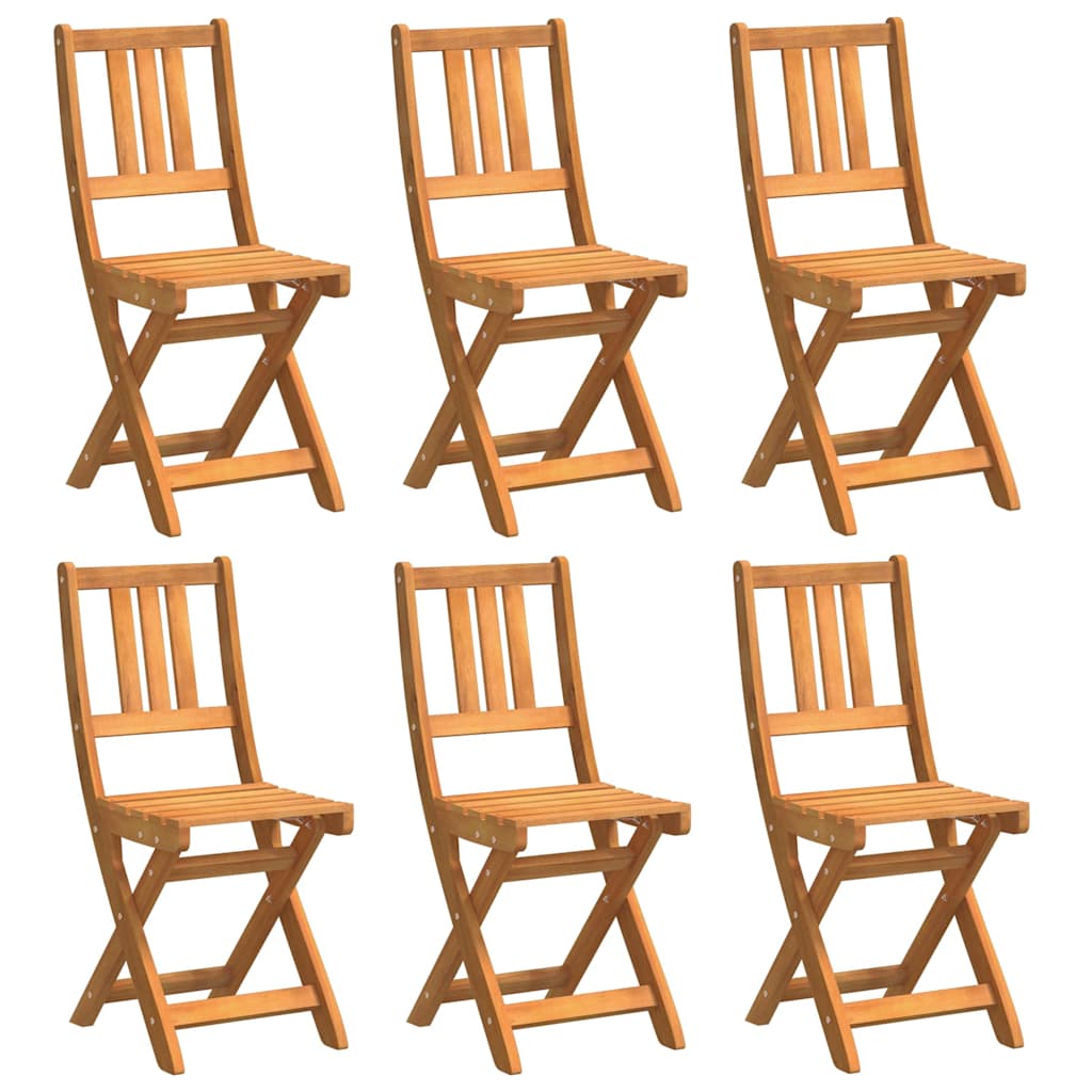 Garden Chair Folding 6 pcs Oil Natural 40 x 42 x 85 cm