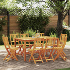 Garden Chair Folding 8 pcs Oil Natural 40 x 42 x 85 cm