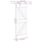 Sliding Door with Hardware Set 70x210 cm Solid Wood Pine