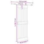 Sliding Door with Hardware Set 70x210 cm Solid Wood Pine
