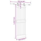 Sliding Door with Hardware Set 70x210 cm Solid Wood Pine