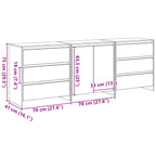 Sideboard 3 pcs Black 70 x 41 x 75 cm Engineered Wood