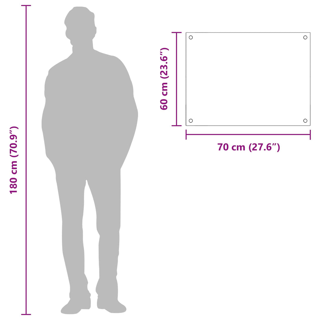 Kitchen Backsplash Dark grey 70 x 60 x 0.6 cm Tempered Glass