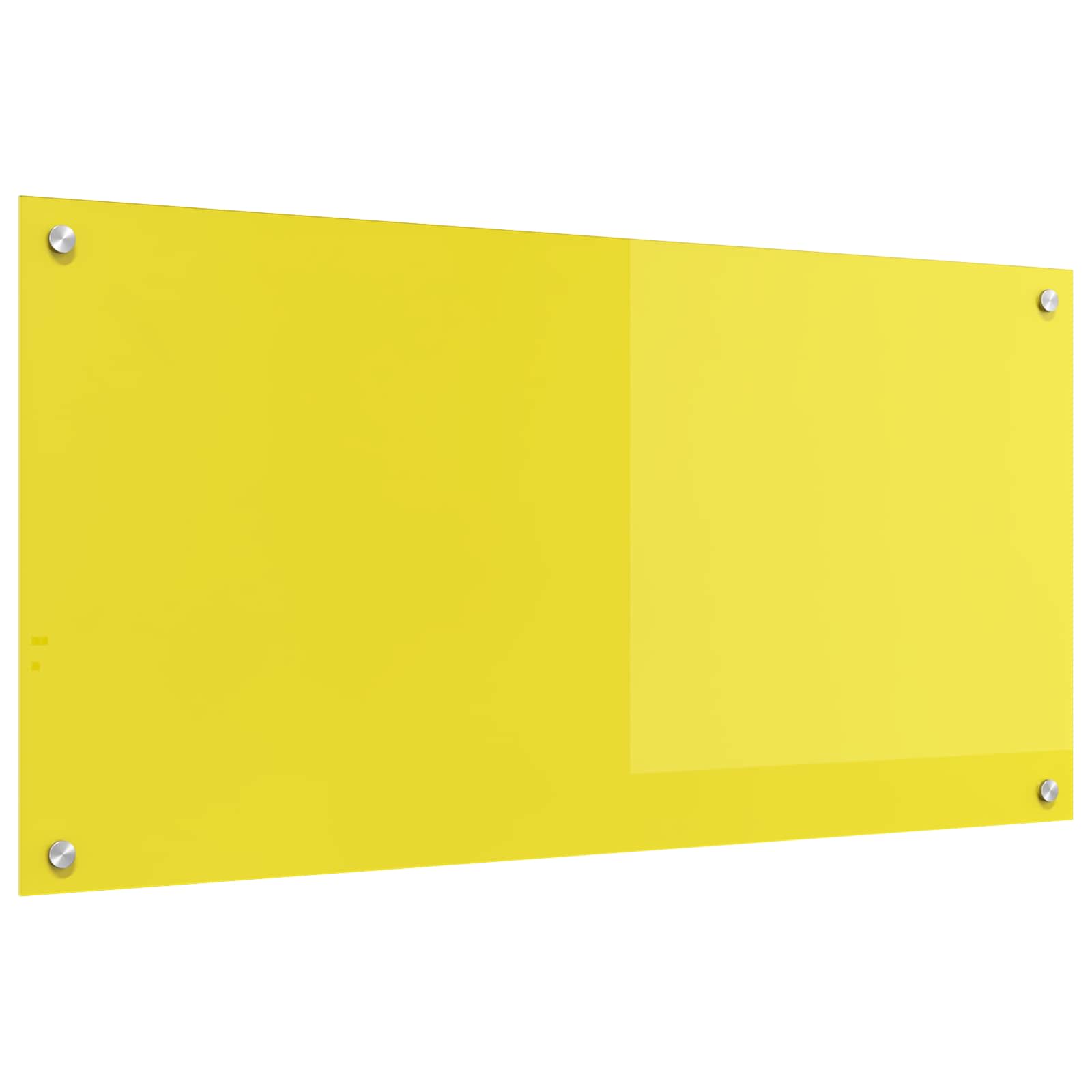 Kitchen Backsplash Yellow 100 x 50 x 0.6 cm Tempered Glass