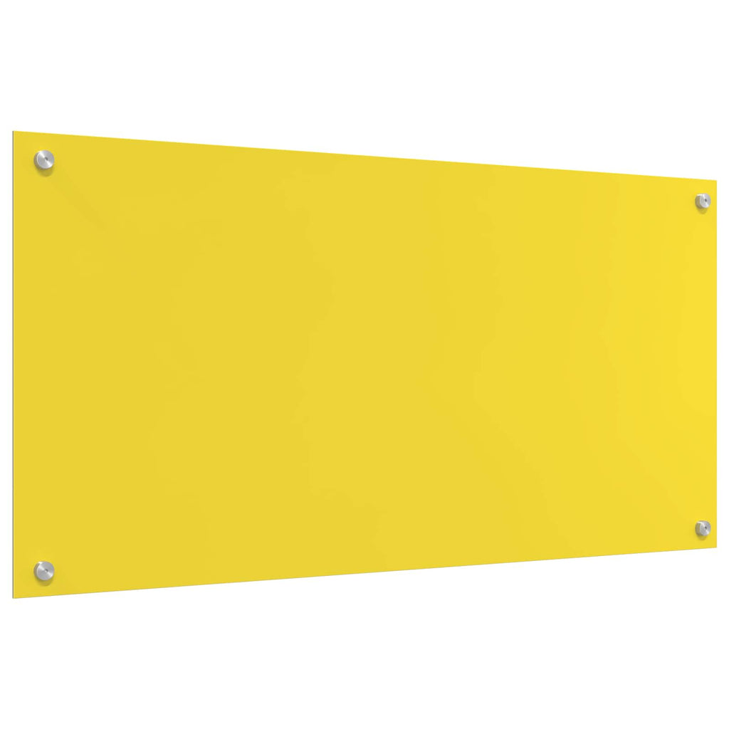 Kitchen Backsplash Yellow 100 x 50 x 0.6 cm Tempered Glass