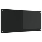 Kitchen Backsplash Black 110 x 50 x 0.6 cm Tempered Glass