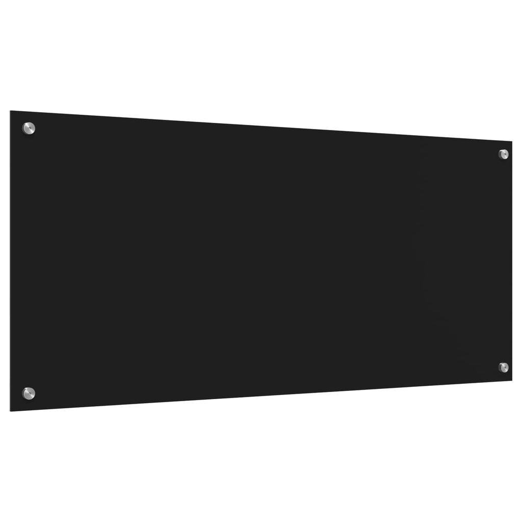Kitchen Backsplash Black 110 x 50 x 0.6 cm Tempered Glass