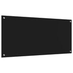 Kitchen Backsplash Black 110 x 50 x 0.6 cm Tempered Glass