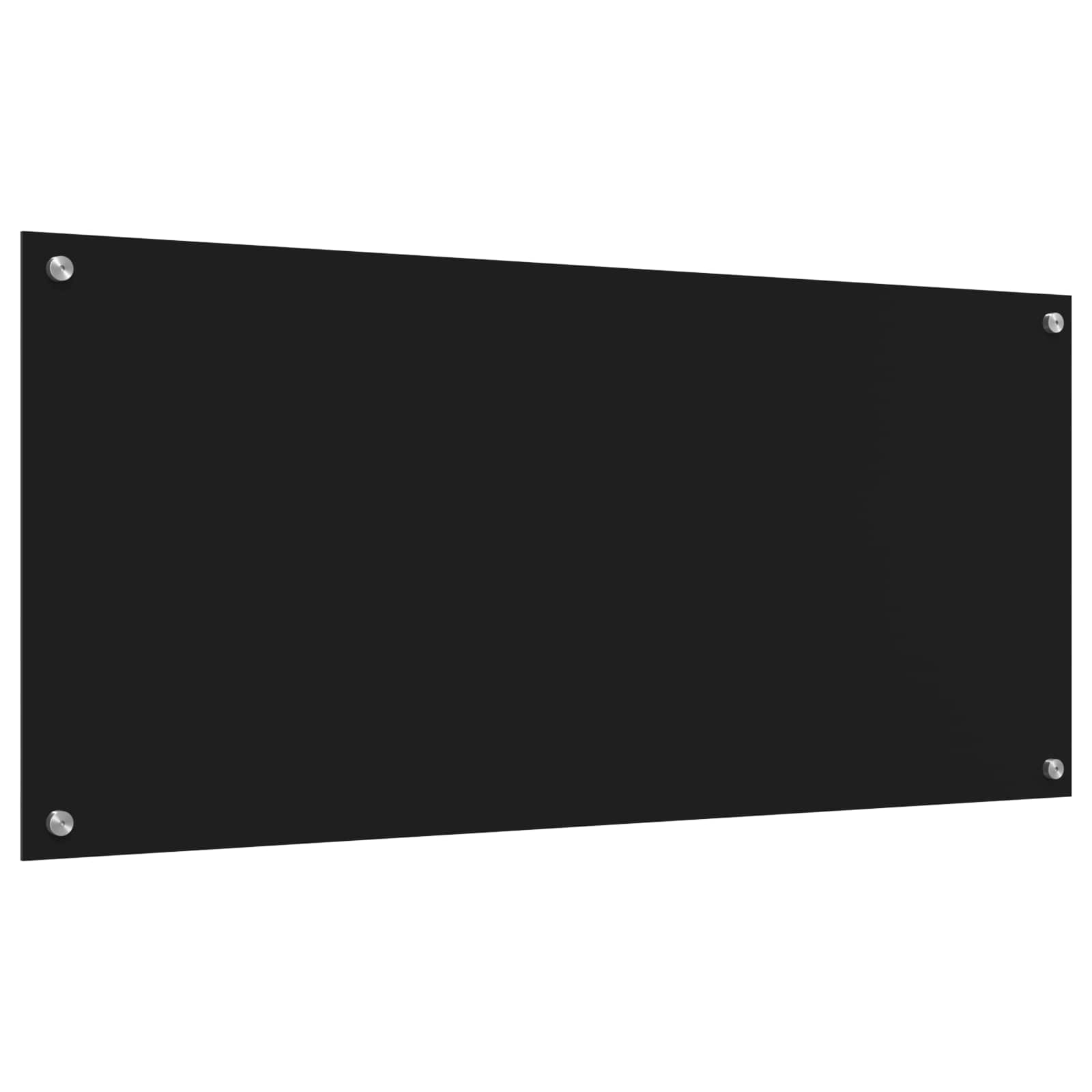 Kitchen Backsplash Black 110 x 50 x 0.6 cm Tempered Glass