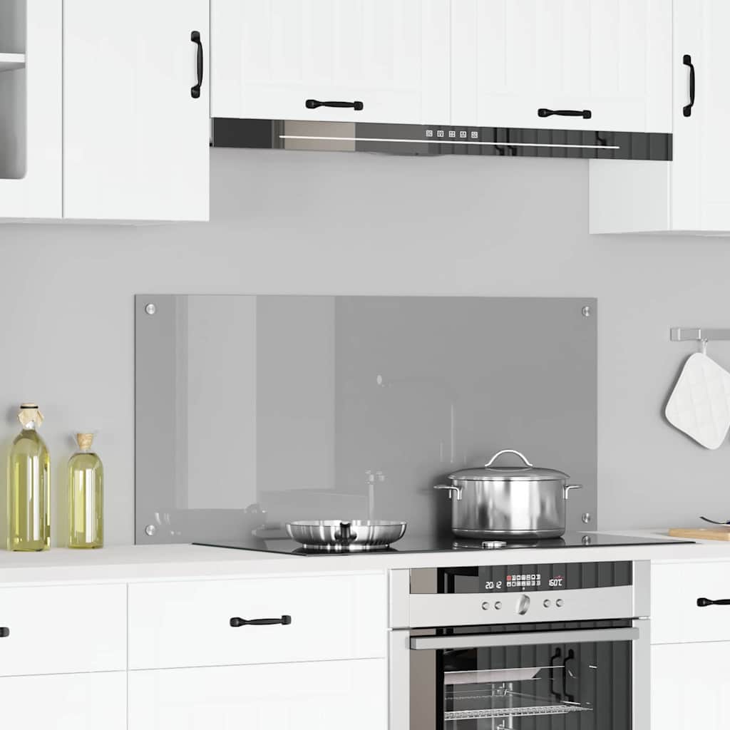 Kitchen Backsplash Light grey 110 x 50 x 0.6 cm Tempered Glass