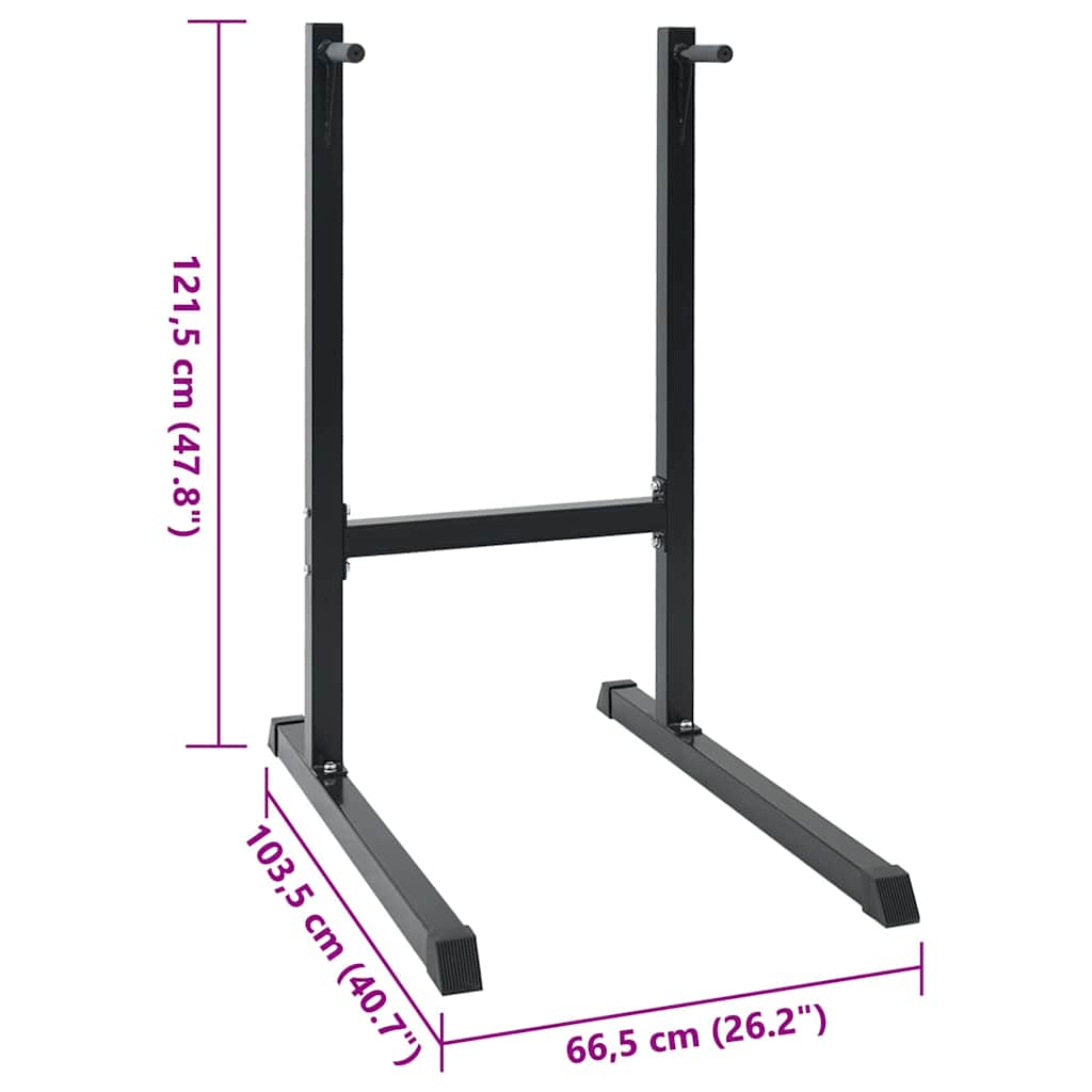 Dip Station Black 103.5 x 66.5 x 121.5 cm Powder-Coated Steel