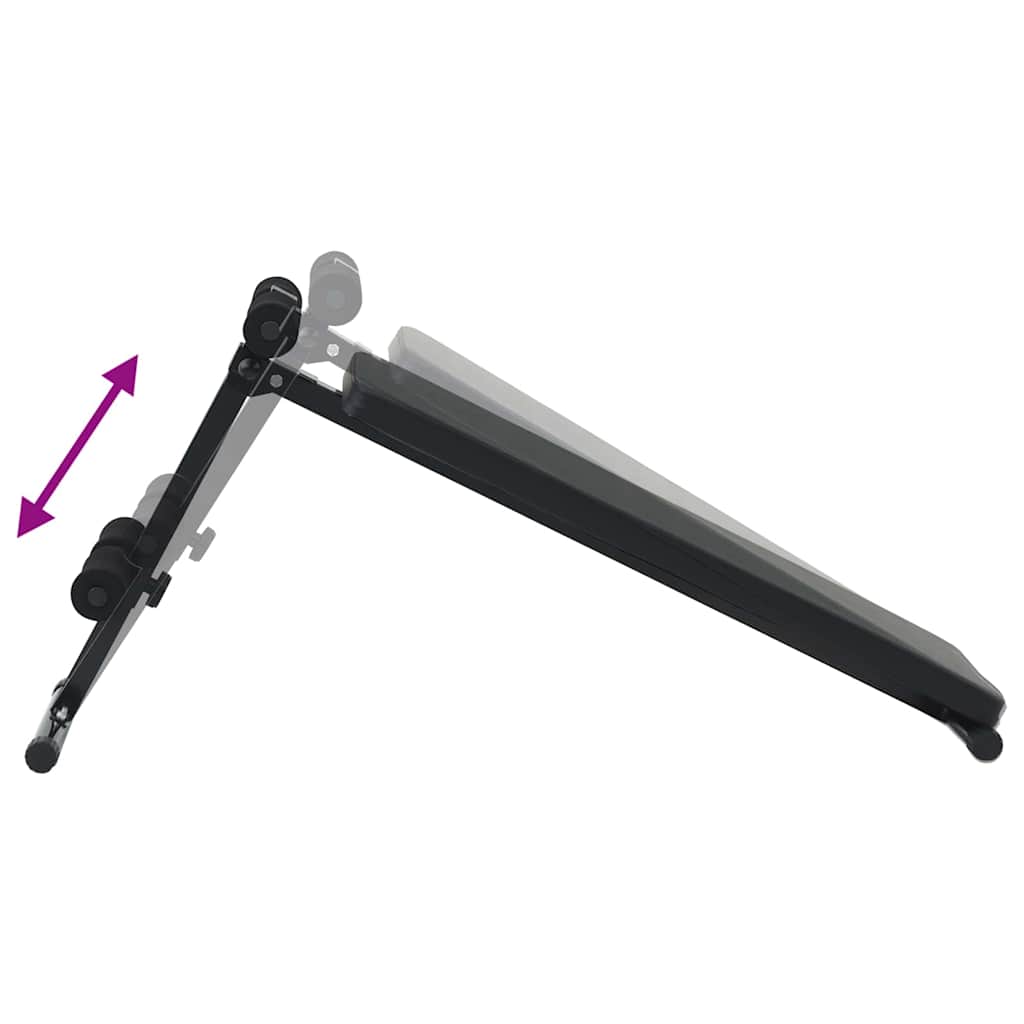 Sit Up Bench Black 124 x 33.5 x 55 cm Powder-Coated Steel